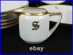 Thomas Bavaria Gold Monogrammed Sherratt's 10 Dinner Plates Creamer & Sugar Bowl