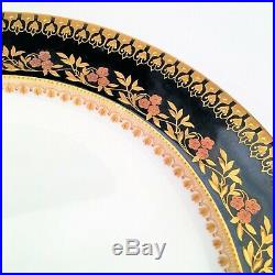Tiffany & Co -4 Cobalt & Gold Encrusted Dinner Plates by Brownfield's China RARE