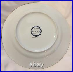 Tiffany Limoges Blue Band Dinner Plate Gold France 4-Available 10-3/4