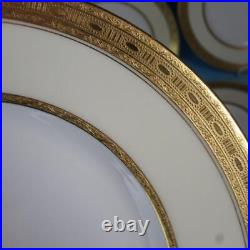 Tiffany Minton China Gold Encrusted H1774 6 Dinner Luncheon Plates 9 inch