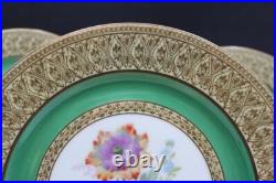 Tirschenreuther TIR170 Pattern Set of 12 Dinner Plates 10.75 Green Floral Gold Tirschenreuther TIR170 Pattern Set of 12 Dinner Plates 10.75 Green Floral Gold