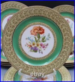 Tirschenreuther TIR170 Pattern Set of 12 Dinner Plates 10.75 Green Floral Gold Tirschenreuther TIR170 Pattern Set of 12 Dinner Plates 10.75 Green Floral Gold