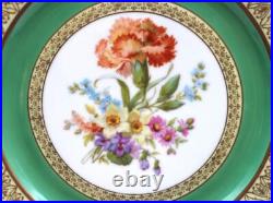 Tirschenreuther TIR170 Pattern Set of 12 Dinner Plates 10.75 Green Floral Gold Tirschenreuther TIR170 Pattern Set of 12 Dinner Plates 10.75 Green Floral Gold