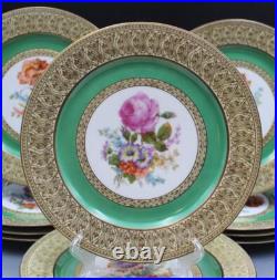 Tirschenreuther TIR170 Pattern Set of 12 Dinner Plates 10.75 Green Floral Gold Tirschenreuther TIR170 Pattern Set of 12 Dinner Plates 10.75 Green Floral Gold