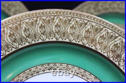 Tirschenreuther TIR170 Pattern Set of 12 Dinner Plates 10.75 Green Floral Gold Tirschenreuther TIR170 Pattern Set of 12 Dinner Plates 10.75 Green Floral Gold