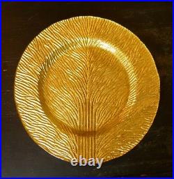 Tree of Life Dinner Plates set 12 Brilliant Gold Leaf Turkish Art Glass 11 new