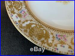 Tressemann & Vogt T&V Limoges Cabinet Dinner Plates (5) Gold Encrusted 10 3/8 D