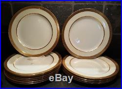 Twelve Mintons Tiffany and Company Dinner Plates Gold Border