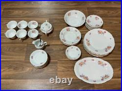 Ultra Rare Wawel 42-Pc Dinnerware Set Made in Poland Flowers, Gold Trim Ultra Rare Wawel 42-Pc Dinnerware Set Made in Poland Flowers, Gold Trim