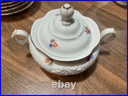 Ultra Rare Wawel 42-Pc Dinnerware Set Made in Poland Flowers, Gold Trim Ultra Rare Wawel 42-Pc Dinnerware Set Made in Poland Flowers, Gold Trim