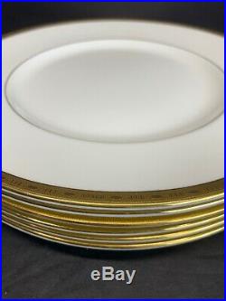 VTG Minton Winchester Demitasse K132 Gold Trim Dinner Plates 10.50 Set Of 6