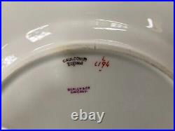 VTG Set of 6 CAULDON England Dinner Plates 10 Burley & Co. Gold and Green Rim