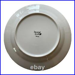 Vintage (4) Imperial Leaf China Gold Rim Dinner Plates Tobacco Leave 10 1/2
