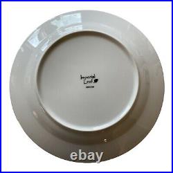 Vintage (4) Imperial Leaf China Gold Rim Dinner Plates Tobacco Leave 10 1/2