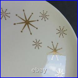 Vintage Atomic Starburst Gold Retro Set of 4 Dinner Plates 9.25 Dia VTG Dining