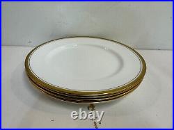 Vintage Aynsley Porcelain Elizabeth Set of 4 Dinner Plates with Gold Trim