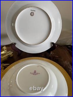 Vintage Beige Davis Collamore & Co Set of 24 Gold Beige Dinner /Rim Plates