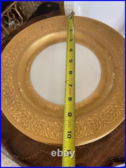 Vintage Beige Davis Collamore & Co Set of 24 Gold Beige Dinner /Rim Plates