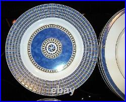 Vintage CHRISTOFLE Oceana Bleu & Byzance Micro Gold Fine Porcelaine Dinnerware