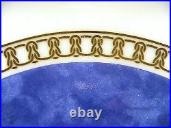 Vintage CHRISTOFLE Oceana Bleu & Byzance Micro Gold Fine Porcelaine Dinnerware