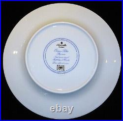 Vintage CHRISTOFLE Oceana Bleu & Byzance Micro Gold Fine Porcelaine Dinnerware