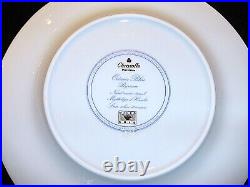 Vintage CHRISTOFLE Oceana Bleu & Byzance Micro Gold Fine Porcelaine Dinnerware