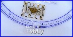 Vintage CHRISTOFLE Oceana Bleu & Byzance Micro Gold Fine Porcelaine Dinnerware