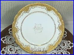 Vintage Charles Ahrenfeldt Limoges Porcelain Set Of 6 Dinner Plates 10'' Gold