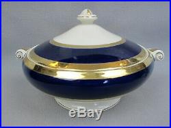 Vintage Cobalt Blue & Gold Rim Dinner Service Set for 6. Plates bowls. English