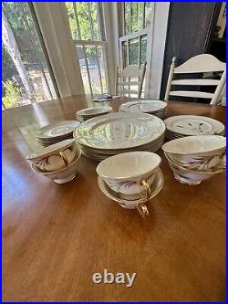 Vintage, El Camino California Wheat 24k Gold 36 Piece Complete Dinnerware