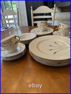 Vintage, El Camino California Wheat 24k Gold 36 Piece Complete Dinnerware