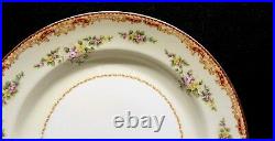 Vintage Gold China Made in Occupied Japan Dinner Plates x4 Cream Rust Gold Trim