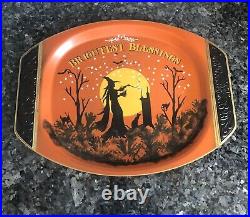 Vintage Halloween Witches Large Silver Plate Platter by Peggy G Pagan Wiccan