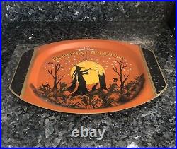 Vintage Halloween Witches Large Silver Plate Platter by Peggy G Pagan Wiccan