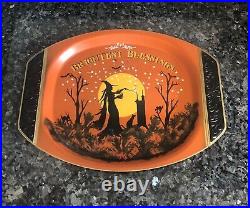 Vintage Halloween Witches Large Silver Plate Platter by Peggy G Pagan Wiccan