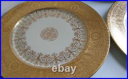Vintage Heinrich & Co Selb Bavaria Gold Encrusted Chargers Dinner Plates (6)