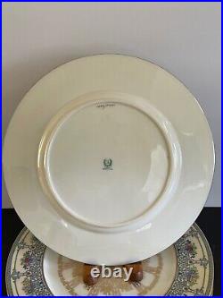 Vintage Lenox J451 Gold Medallion Center and Floral Rim Dinner Plates Set of 6