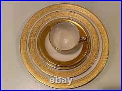 Vintage Lenox Westchester Bone China with Gold Encrusted Band 5 Pc Place Setting