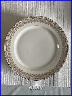 Vintage Limoges France T & V Gold Greek Key Rim Dinner Plate No. 9188 Set Of 13
