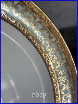 Vintage Limoges France Unique 9.75 Gold Scroll Trim 6- Dinner Plates