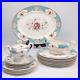 Vintage-Myott-Son-Co-Staffordshire-Rose-Blue-Gold-Set-Platter-Dinner-Plates-01-bur