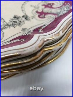 Vintage Nice Plates With Floral Urn Design Set Of Six Vintage Nice Plates With Floral Urn Design Set Of Six