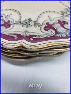 Vintage Nice Plates With Floral Urn Design Set Of Six Vintage Nice Plates With Floral Urn Design Set Of Six