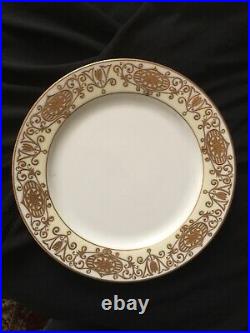 Vintage Noritake 175 Set of 4 Dinner Plates-Gold Flowers Scroll Decoration. 10