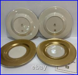 Vintage PICKARD USA China Porcelain Gold Encrusted 10 3/4Dinner Plates Set Of 4 Vintage PICKARD USA China Porcelain Gold Encrusted 10 3/4Dinner Plates Set Of 4