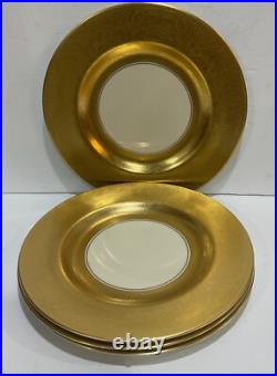 Vintage PICKARD USA China Porcelain Gold Encrusted 10 3/4Dinner Plates Set Of 4 Vintage PICKARD USA China Porcelain Gold Encrusted 10 3/4Dinner Plates Set Of 4