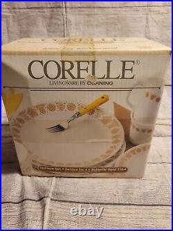 Vintage Rare Corelle By Corning Butterfly Gold 16 Piece Set 116-4 New