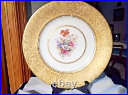 Vintage Royal Bavarian Hutschenreuther Selb Bavaria Gold 10 3/4 Plates SET OF 4
