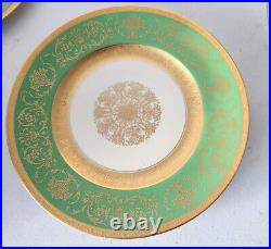 Vintage Selb Bavaria K & A Krautheim Jade Green Gold Dinner Plates