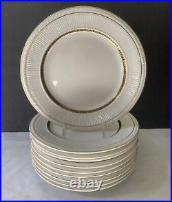 Vintage Shenango China Dinner Plates Cream Black Gold Grecian Greek Key USA